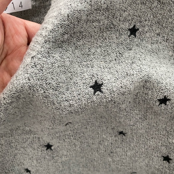 Grey Knit Sweater with Embroidered Mini Stars - Picture 11 of 12